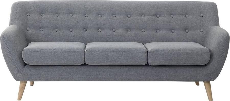 Beliani MOTALA Three Seater Sofa Grijs Polyester - Foto 2