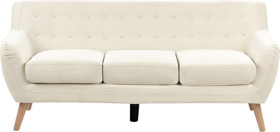 Beliani MOTALA Driezitsbank Lichtbeige Polyester