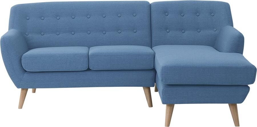 Beliani MOTALA Hoekbank 3-zits Blauw Linkerzijde 176 cm Polyester