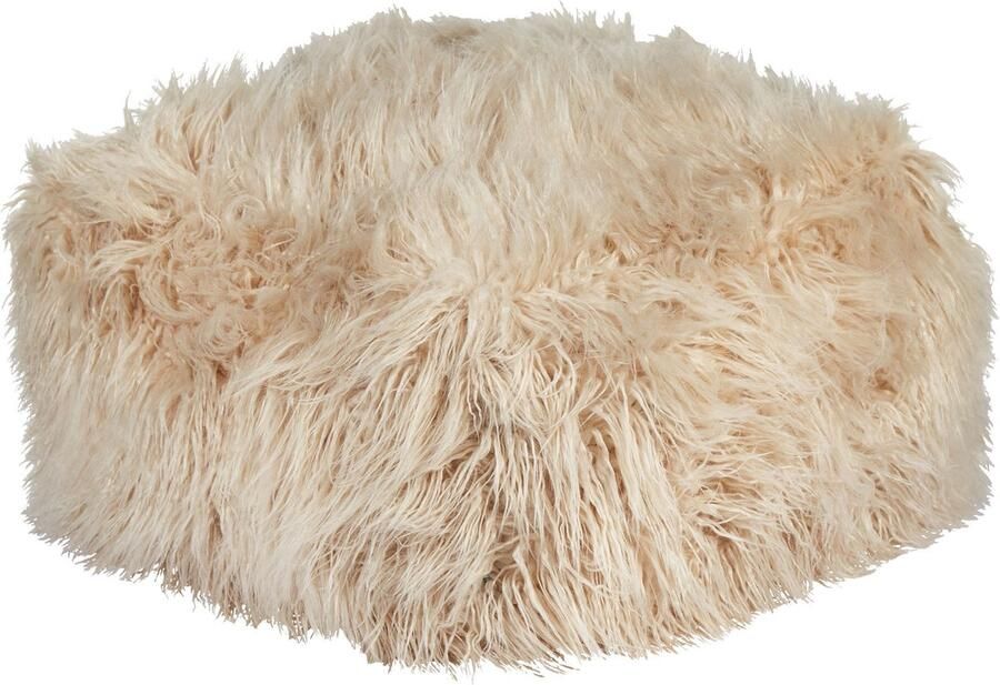 Beliani MUKKI Poef Beige 50 cm Polyester