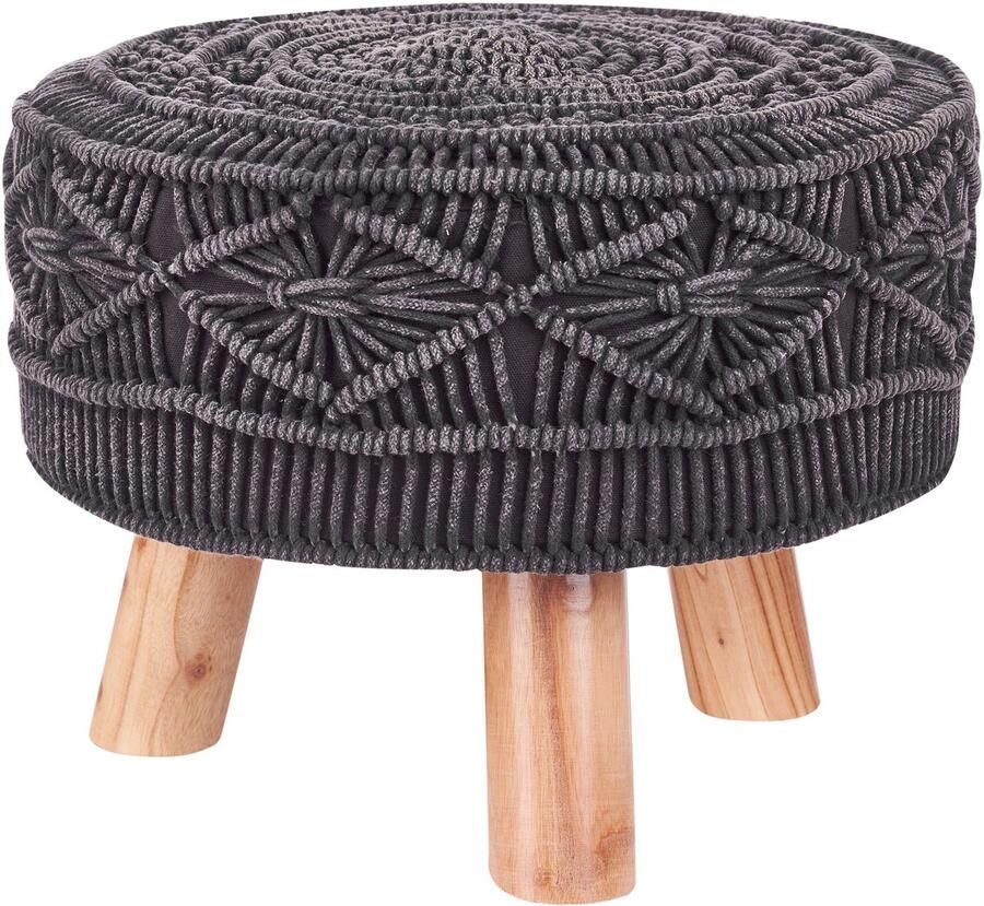 Beliani MUNDRA Hocker Grafietgrijs Katoen