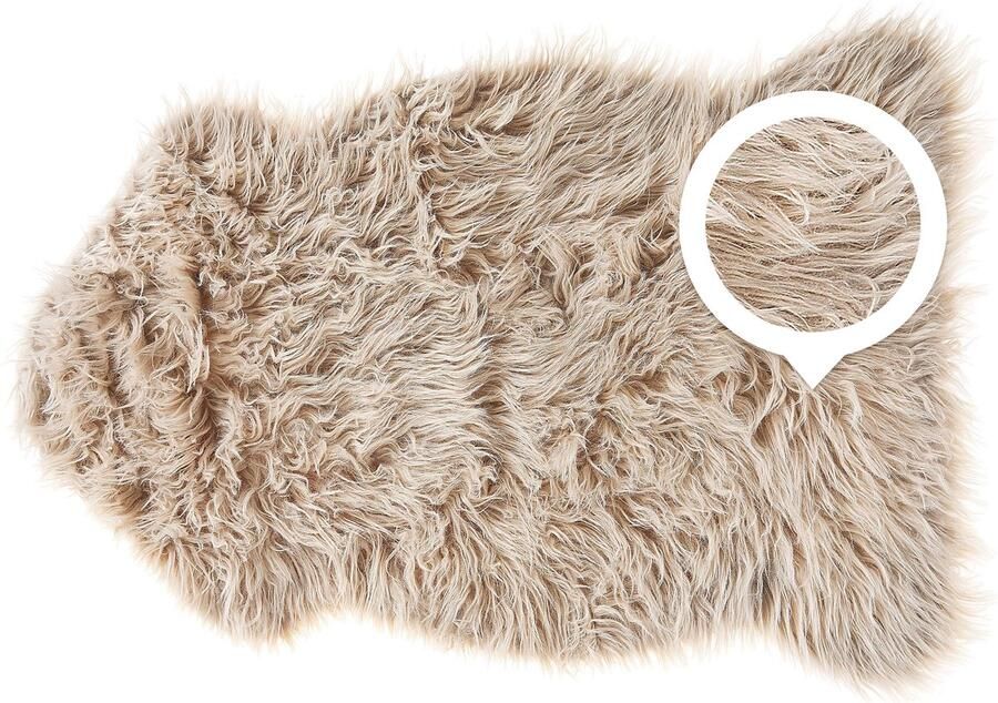 Beliani MUNGO Schapenvel Beige 53 x 88 cm Acryl - Foto 2