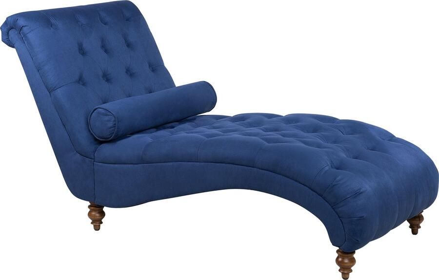 Beliani MURET Chaise longue Blauw Symmetrisch Polyester