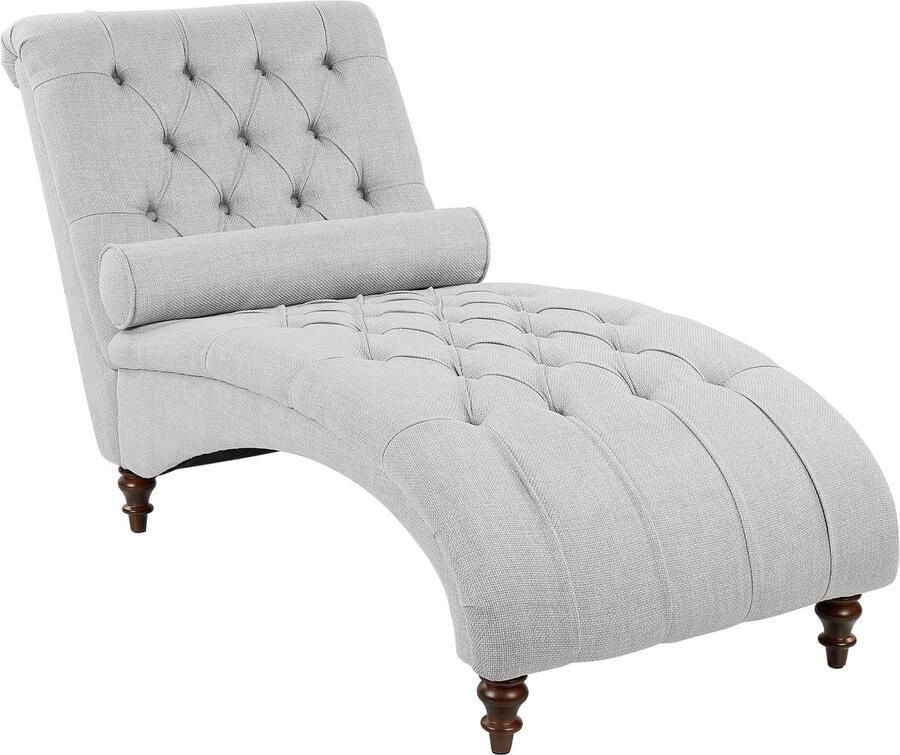 Beliani MURET Chaise longue Lichtgrijs Symmetrisch Polyester