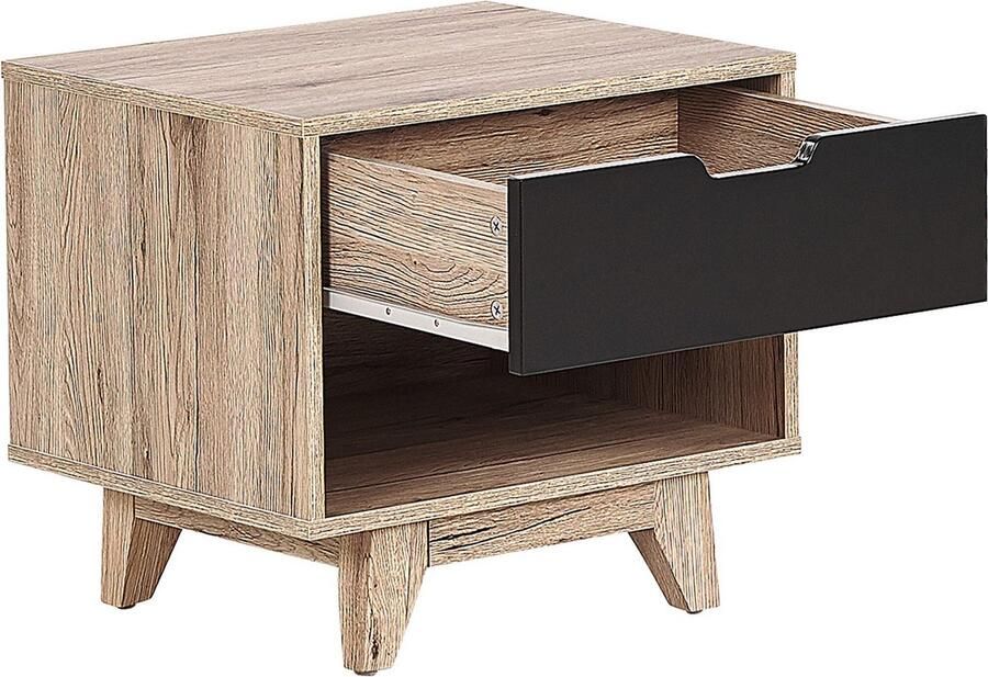 Beliani SPENCER Bedside Table Lichte houtkleur MDF - Foto 2