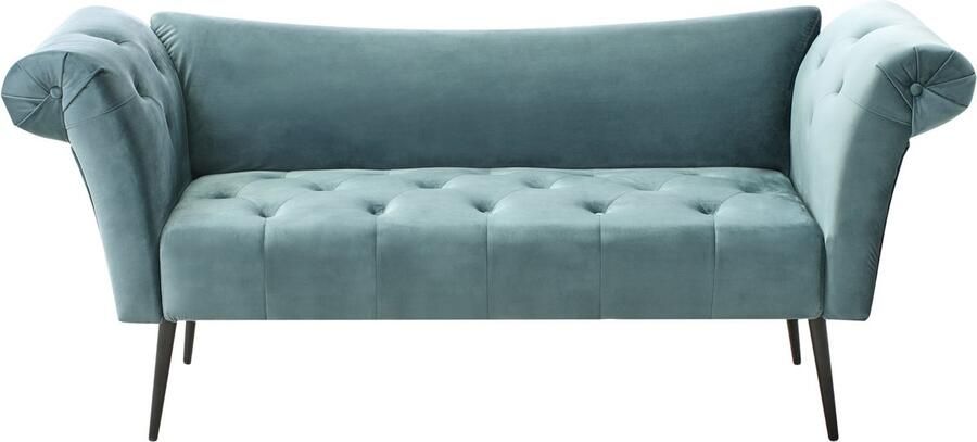 Beliani Chaise longue NANTILLY Fluweel Groenblauw