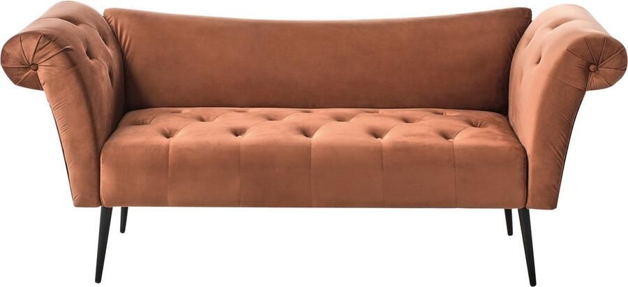 Beliani NANTILLY Chaise longue Goudbruin Fluweel