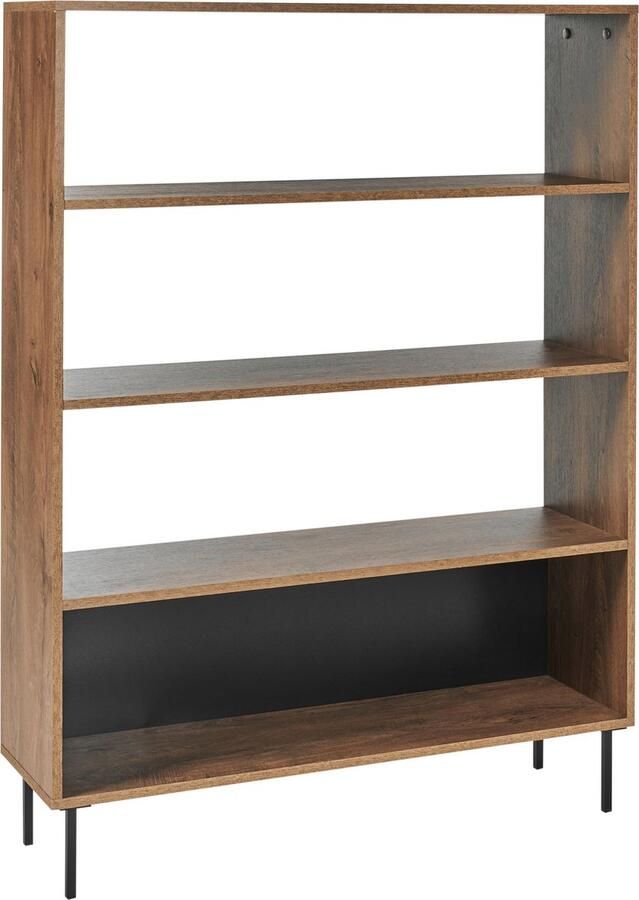Beliani Boekenkast met 4 planken NANTON Hout 140 cm Donkerbruin