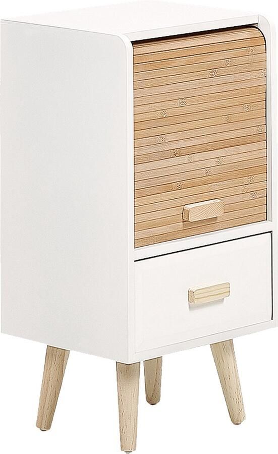 Beliani NESIKA Nachtkastje Wit Licht hout MDF