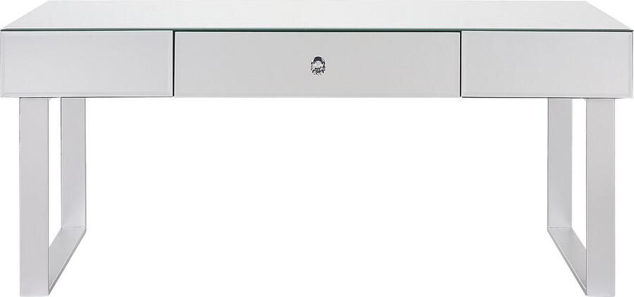Beliani Salontafel NESLE Spiegelend zilver met opbergruimte - Foto 3