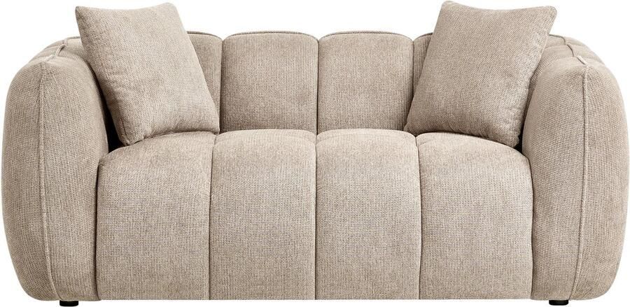 Beliani NESS Tweezitsbank Taupe Polyester