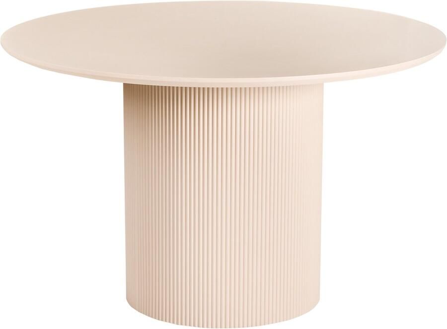 Beliani NEWELL Ronde eettafel Lichtbeige 120 cm Hout