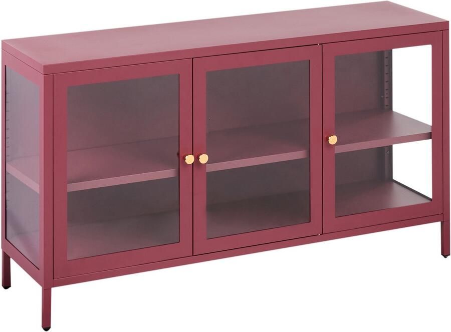 Beliani NEWPORT Dressoir Donkerrood Staal