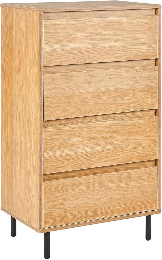 Beliani Ladekast 4 lades NIKEA Lichtbruin