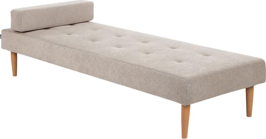 Beliani NIORT Chaise longue Beige Polyester