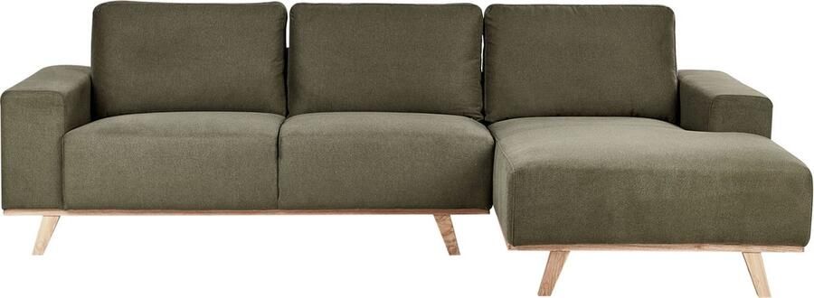 Beliani NORA Hoekbank Groen Linkszijdig Polyester
