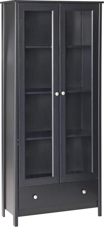 Beliani NORNALUP Vitrinekast Zwart Glas