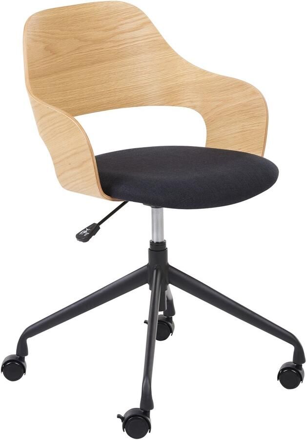 Beliani Bureaustoel Draaibaar NOVATO Kunstlinnen Zwart