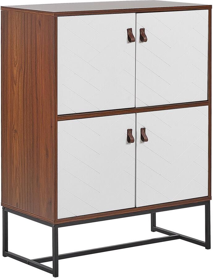 Beliani NUEVA 4 Door Sideboard Donkere houtkleur MDF