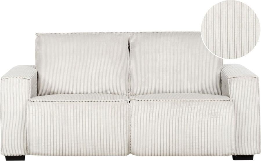 Beliani NUKARI Driezitsbank elektrisch verstelbaar Wit Corduroy - Foto 3