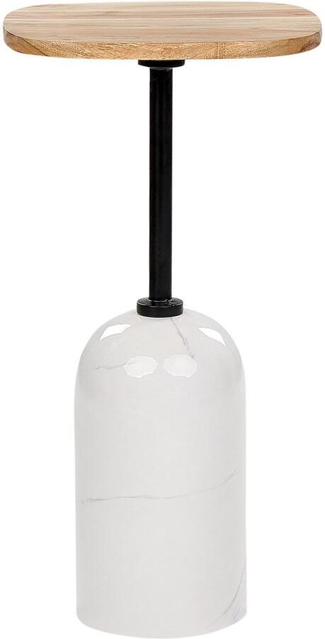 Beliani OASIS Bijzettafel Wit Bruin Hout