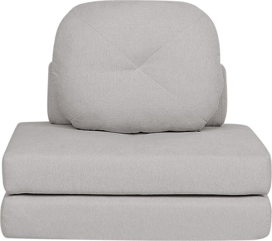 Beliani Eenpersoons slaapbank OLDEN Stof Lichtgrijs
