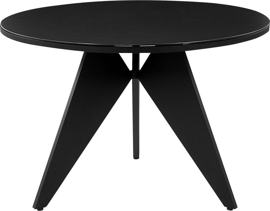 Beliani OLMETTO Tuintafel Zwart 110 x 83 cm Aluminium