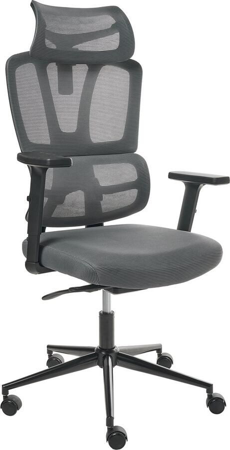 Beliani OMEGA Bureaustoel Donkergrijs Mesh