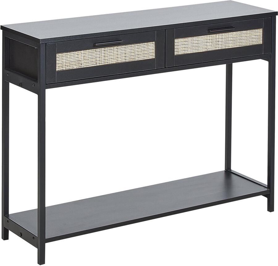 Beliani OPOCO Consoletafel Zwart Rotan