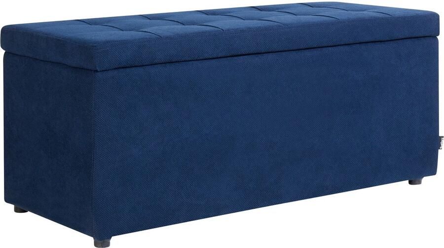 Beliani OREM Hocker Donkerblauw Polyester