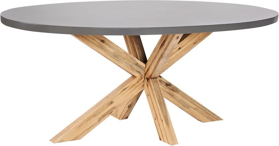 Beliani ORISTANO Tuintafel Lichthout Grijs 190 x 100 cm Beton