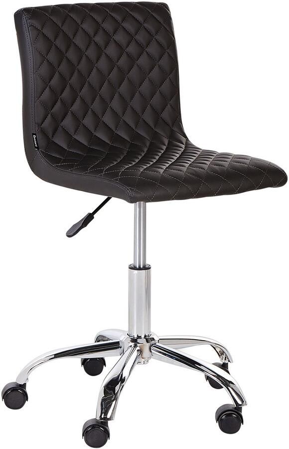 Beliani Bureaustoel Draaibaar ORLANDO Kunstleer Zwart