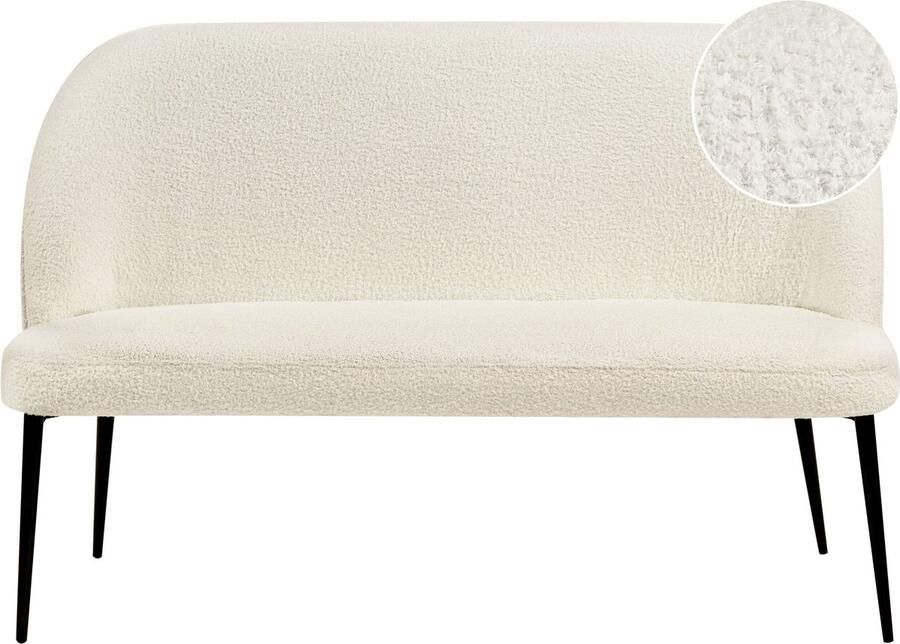 Beliani Gestoffeerde bank OSBY Bouclé Lichtbeige 2-zitter
