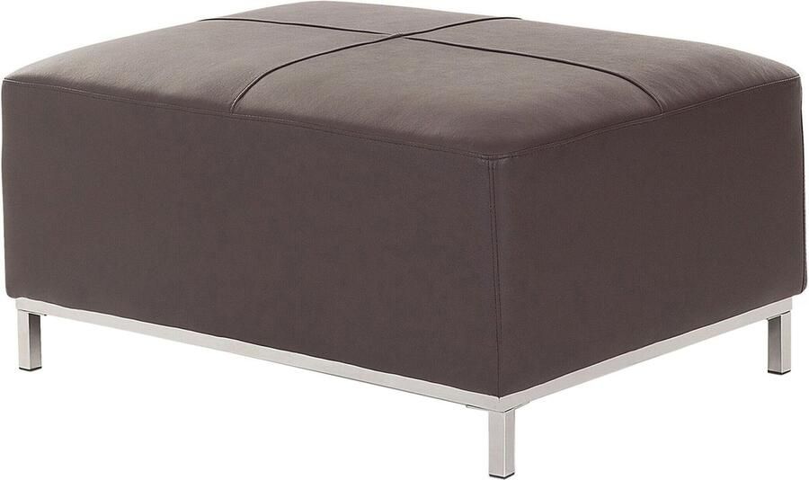 Beliani Ottomaan OSLO Leer Bruin - Foto 2