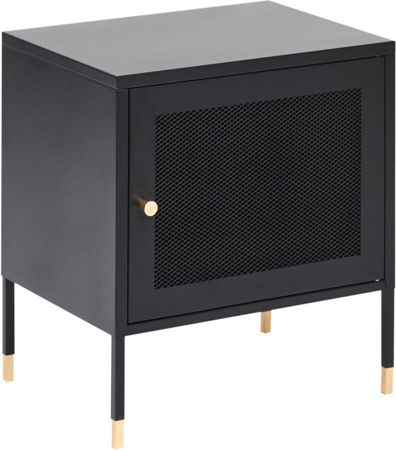 Beliani Nachtkastje OSSETT Metaal Zwart