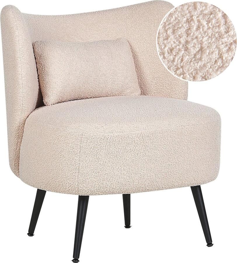 Beliani OTSBY Fauteuil Beige BouclÃ©