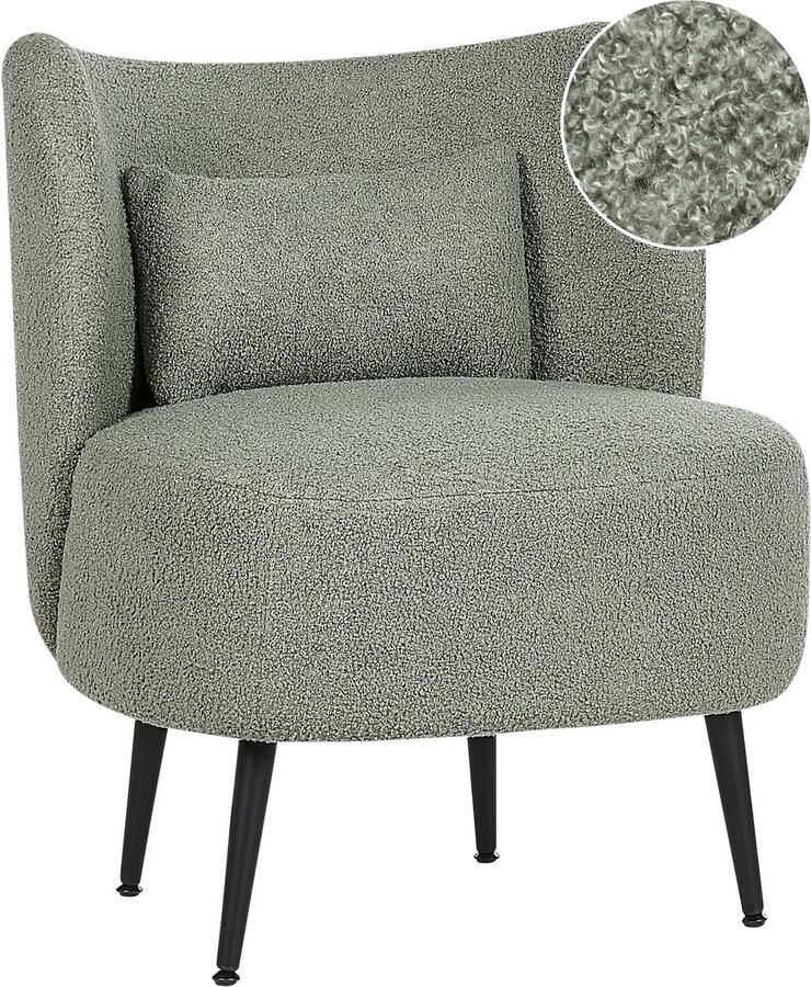 Beliani OTSBY Fauteuil Lichtgroen BouclÃ© - Foto 2