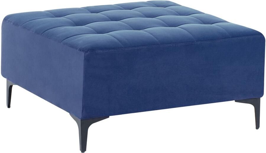 Beliani ABERDEEN Ottomaan Blauw Fluweel