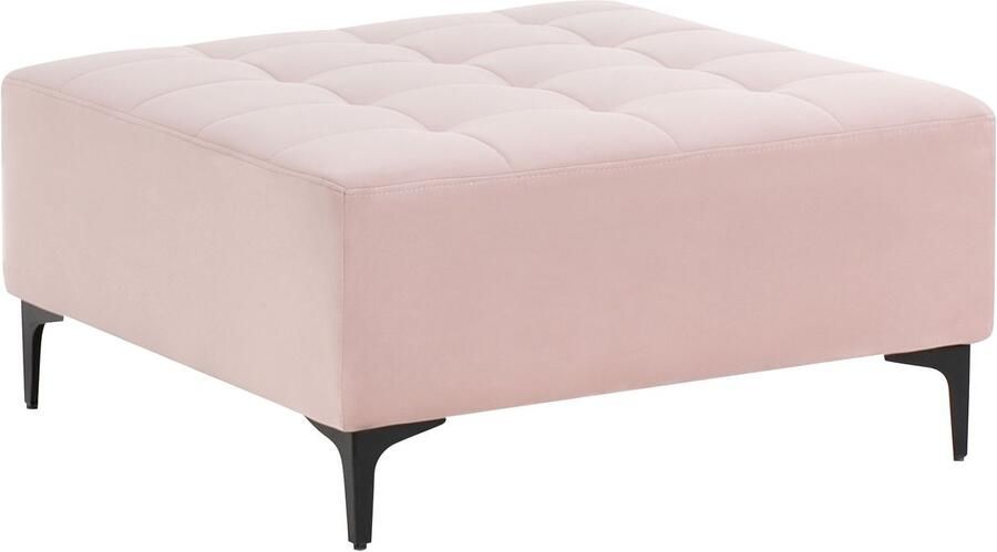 Beliani ABERDEEN Ottomaan Pastelroze Fluweel