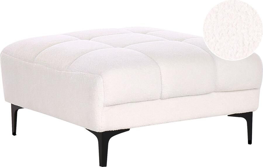 Beliani ALNES Ottomaan Wit Polyester