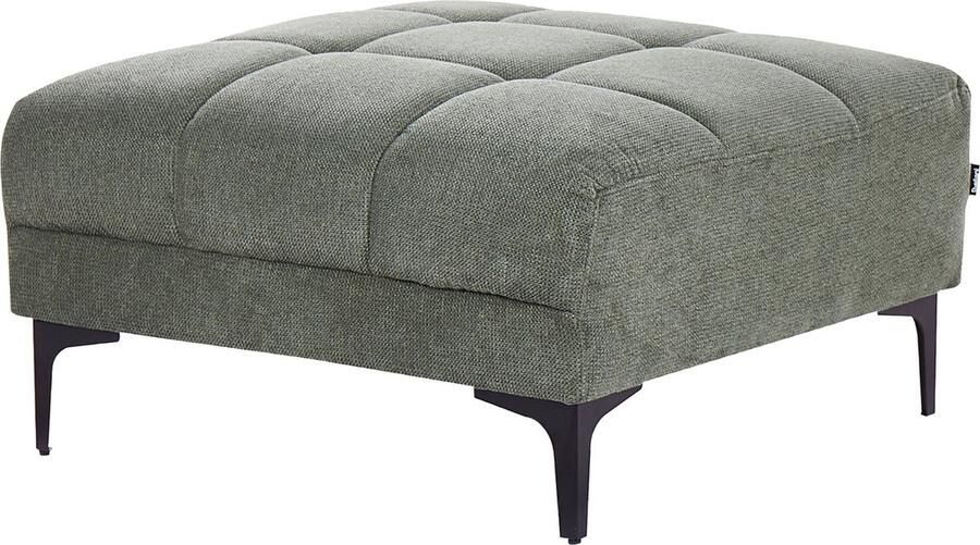 Beliani ALNES Ottomaan Donkergroen Stof