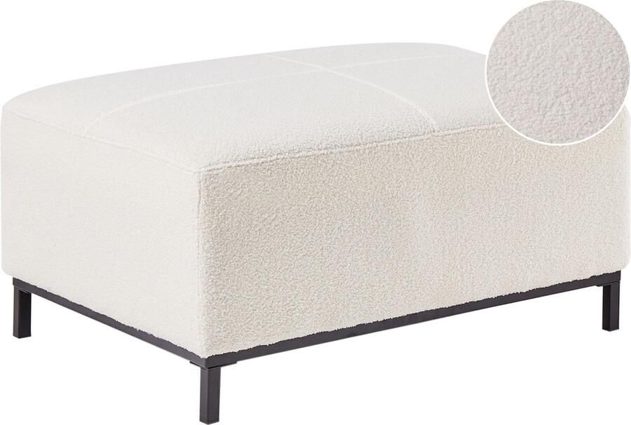 Beliani OSLO Ottomaan Wit Bouclé