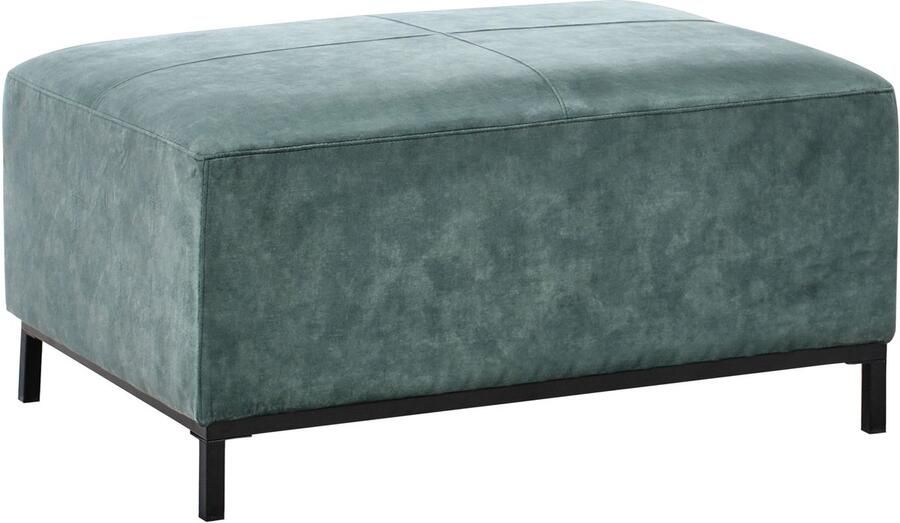 Beliani OSLO Ottomaan Blauwgroen Fluweel