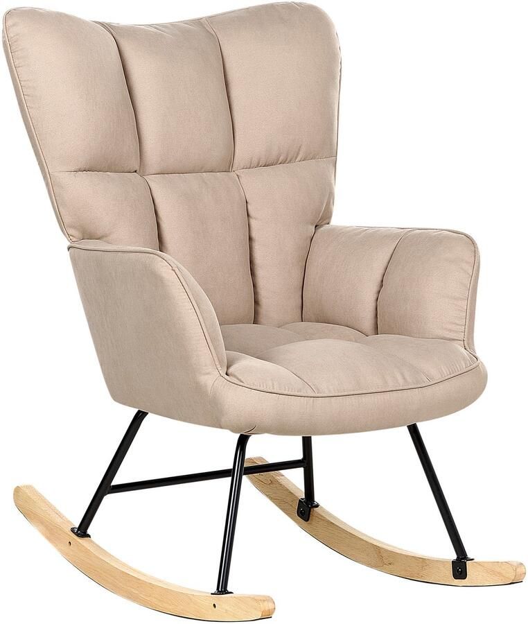 Beliani OULU Schommelfauteuil-Beige-Polyester