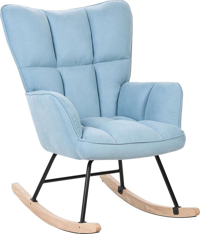 Beliani OULU Schommelstoel Lichtblauw Polyester