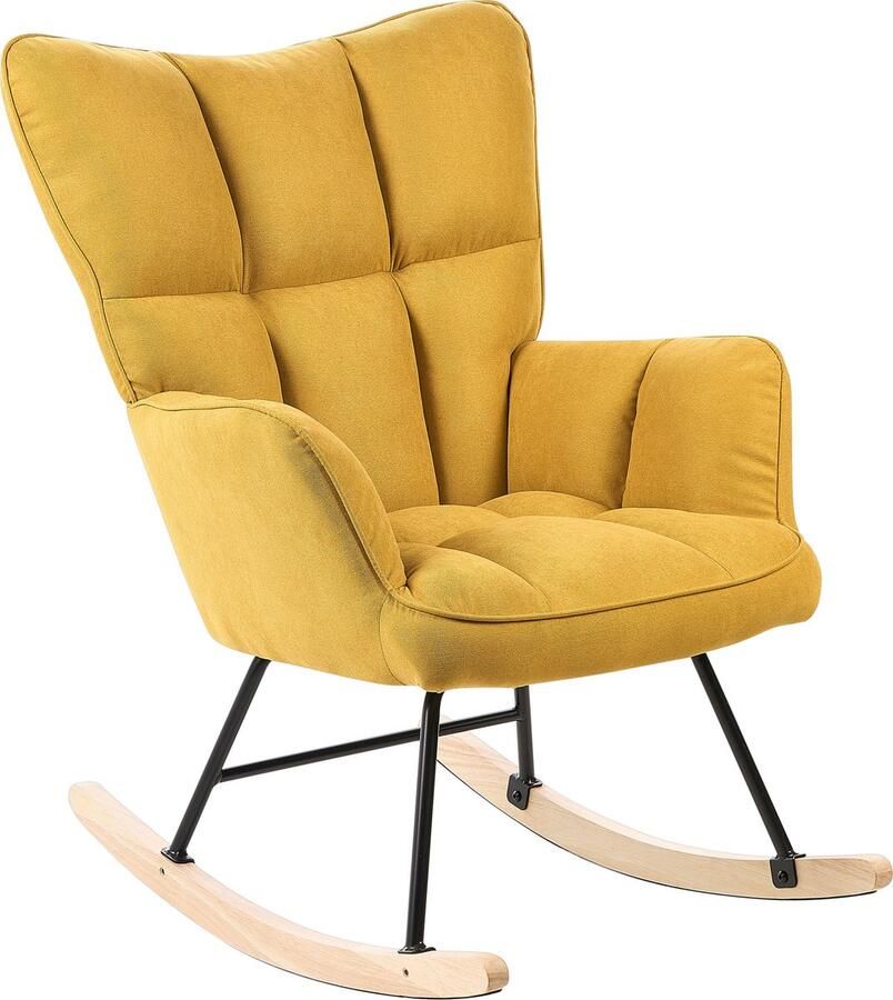 Beliani OULU Schommelfauteuil-Zwart-Polyester