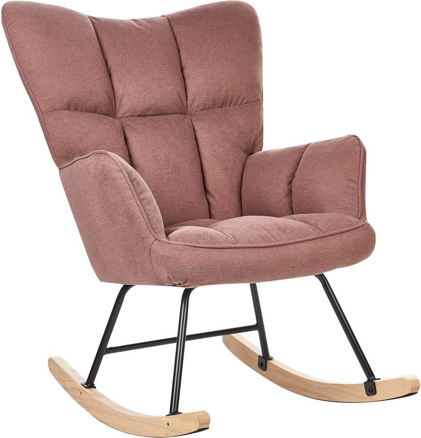Beliani OULU Schommelfauteuil-Roze-Polyester