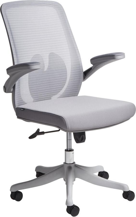 Beliani Bureaustoel Draaibaar OVERLORD Stof Grijs