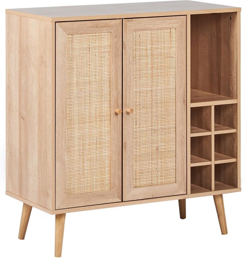 Beliani PAGET Dressoir Lichthout Vezelplaat