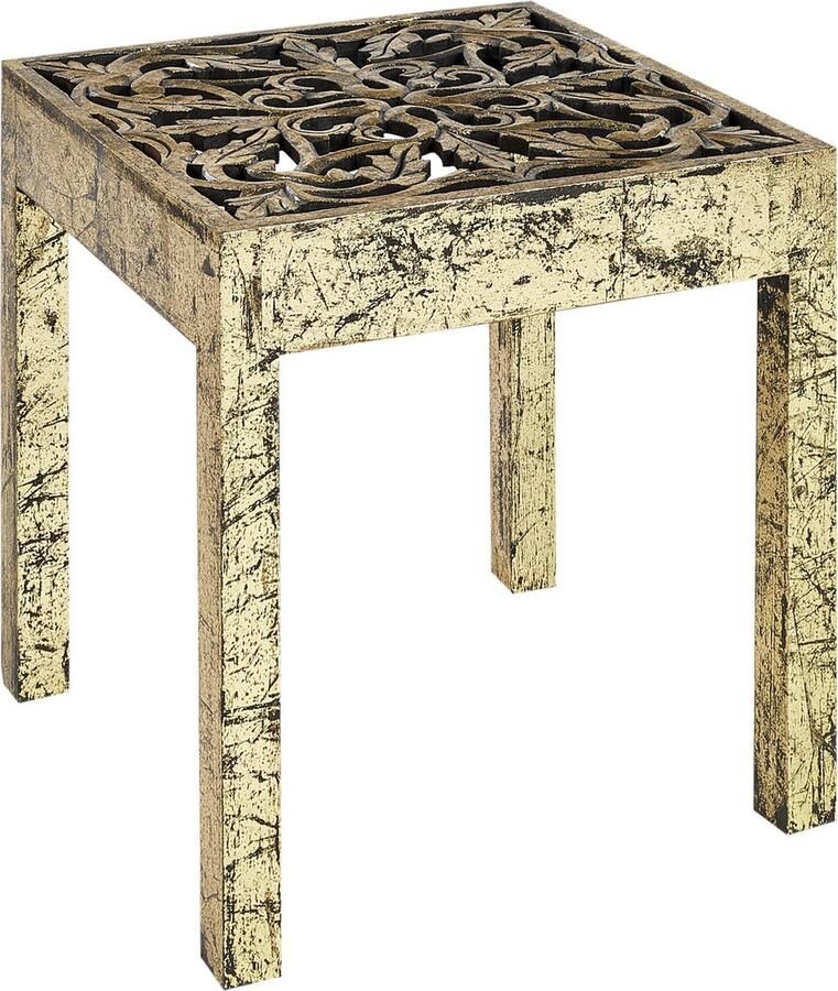 Beliani PALASI Bijzettafel Goud Mangohout